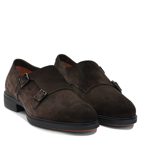 Santoni Suede Double Buckle Loafers UK 8.5 Men - Picture 2 of 5